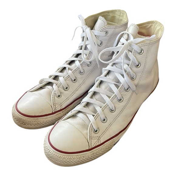 Converse Mens Sneakers 12 Chuck Taylor All Star Leather White 132169C - Picture 2 of 9